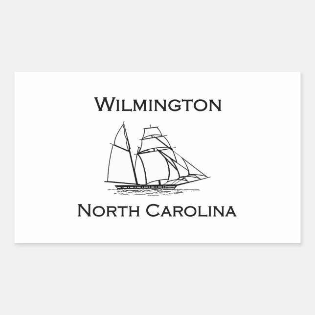 Wilmington North Carolina Tall Ship Rechteckiger Aufkleber (Vorderseite)