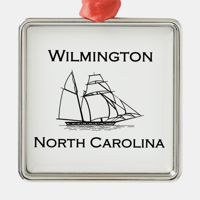 Wilmington North Carolina Tall Ship Silbernes Ornament (Vorne)