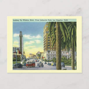 Wilshire Blvd., Los Angeles, Kalifornien Vintage Postkarte