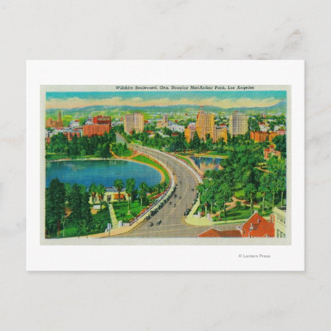 Wilshire Boulevard, General Douglas MacArthur Postkarte (Vorderseite)