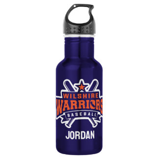 Wilshire Warriors Baseball League White Logo Edelstahlflasche