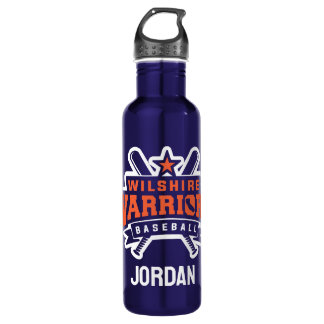 Wilshire Warriors Baseball League White Logo Edelstahlflasche
