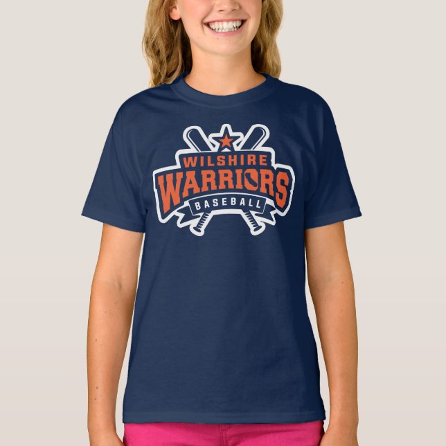 Wilshire Warriors Baseball League White Logo T-Shirt (Vorderseite)