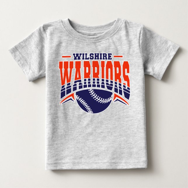 Wilshire Warriors Navy Baseball-Logo Baby T-shirt (Vorderseite)