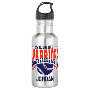 Wilshire Warriors Navy Baseball-Logo Edelstahlflasche
