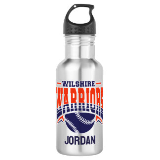 Wilshire Warriors Navy Baseball-Logo Edelstahlflasche