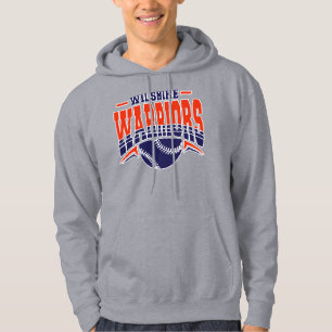 Wilshire Warriors Navy Baseball-Logo Hoodie