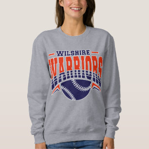 Wilshire Warriors Navy Baseball-Logo Sweatshirt