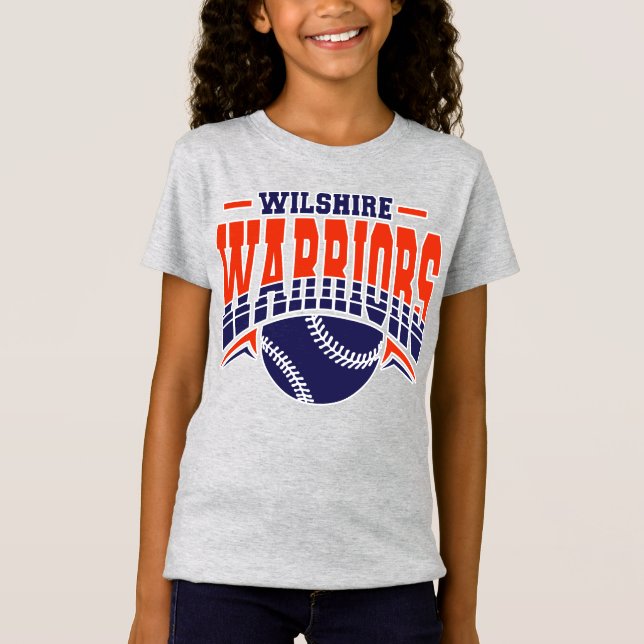 Wilshire Warriors Navy Baseball-Logo T-Shirt (Vorderseite)