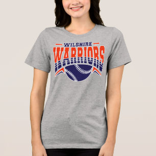 Wilshire Warriors Navy Baseball-Logo Tri-Blend Shirt