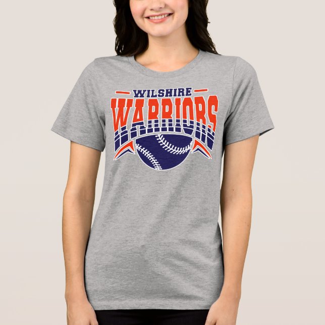 Wilshire Warriors Navy Baseball-Logo Tri-Blend Shirt (Vorderseite)