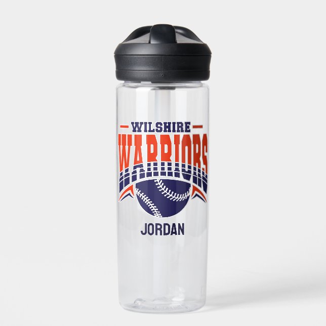 Wilshire Warriors Navy Baseball-Logo Trinkflasche (Vorderseite)