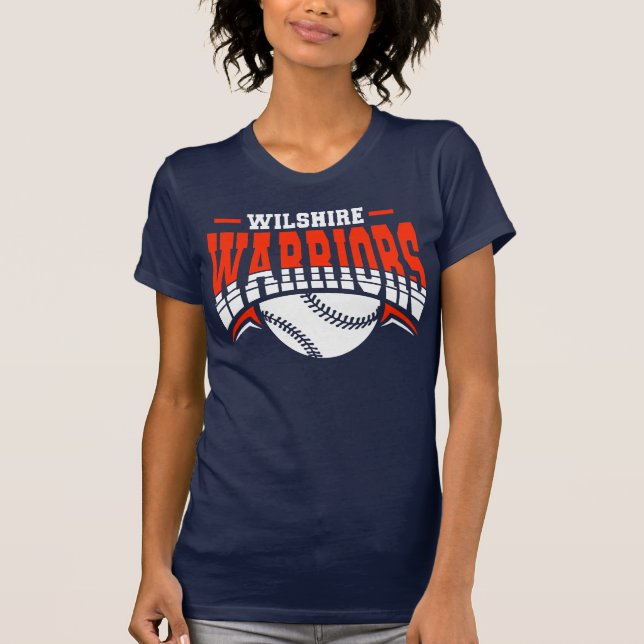 Wilshire Warriors White Baseball-Logo T-Shirt (Vorderseite)