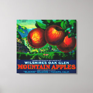 Wilshires Eichen-Schlucht-Apple-Kisten-Aufkleber Leinwanddruck