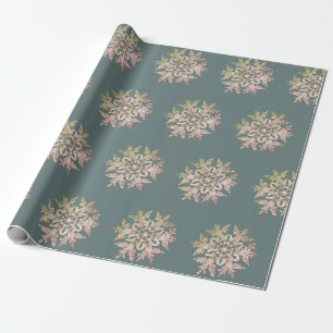 WILSON BENTLEY SNOWFLAKE ON BLUE GRAU GESCHENKPAPIER