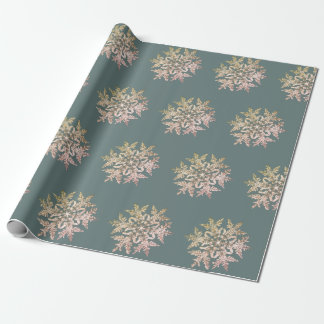 WILSON BENTLEY SNOWFLAKE ON BLUE GRAU GESCHENKPAPIER