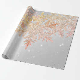 WILSON BENTLEY SNOWFLAKES PINK AND GRAU GESCHENKPAPIER