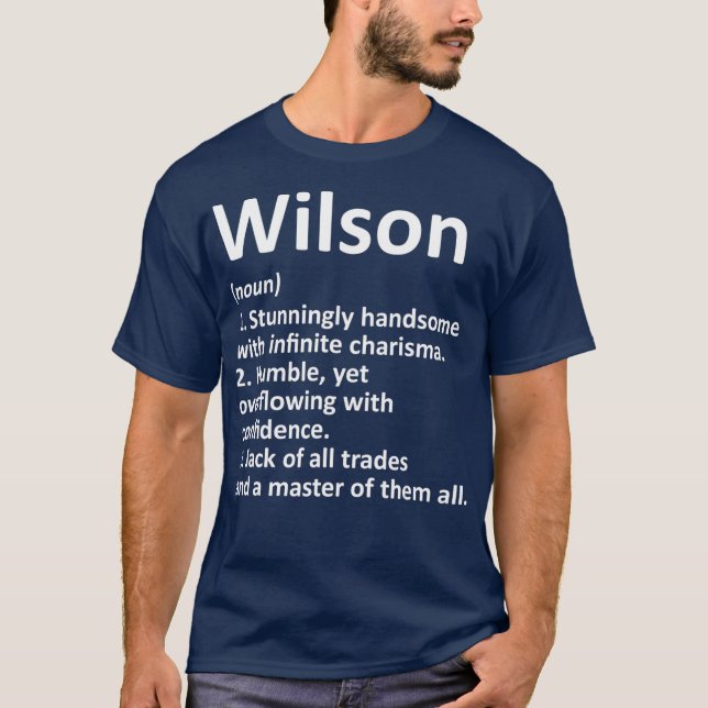 WILSON Definition Personalisiert Name Funny Gift T-Shirt (Vorderseite)