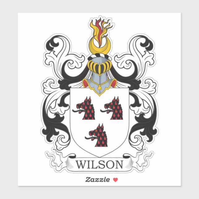 Wilson Familienwappen Aufkleber (Blatt)