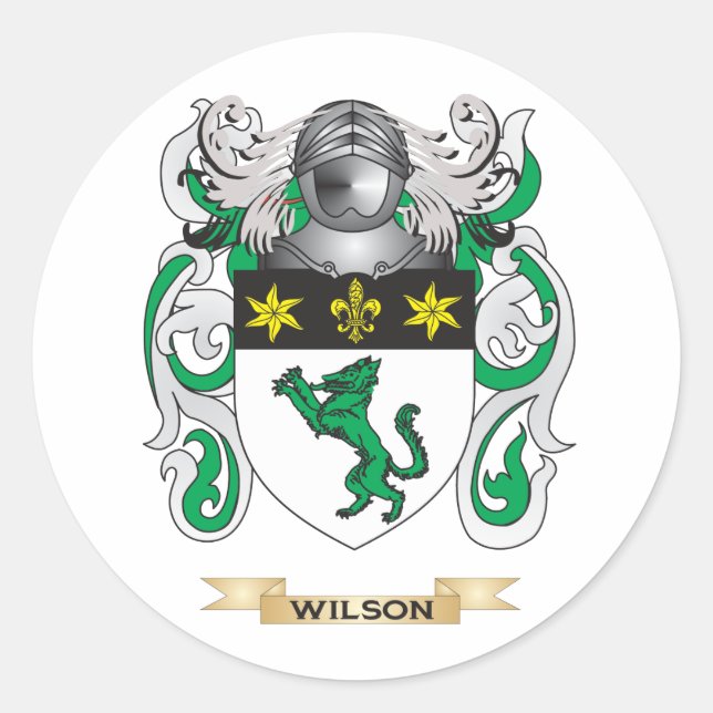 Wilson Familienwappen (Wappen) Runder Aufkleber (Vorderseite)