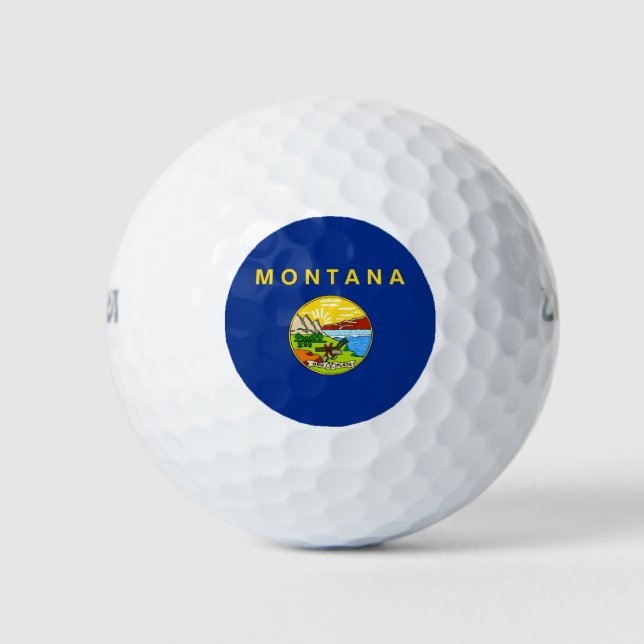 Wilson Golf Ball mit der Flagge von Montana (Vorderseite)