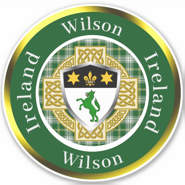 Wilson Irish Shield/Celtic Cross Personalisiert Aufkleber (Vorderseite)
