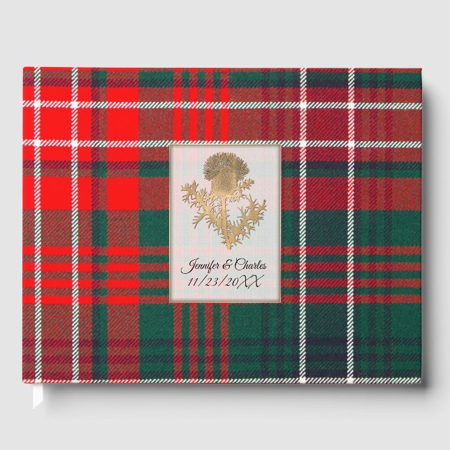 Wilson Kariert Thistle Wedding Guest Book Gästebuch (Vorderseite)