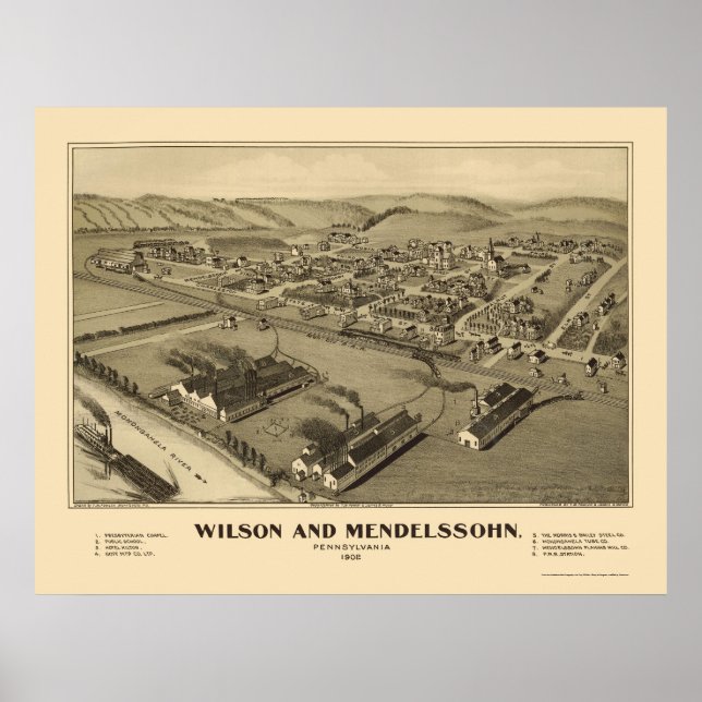 Wilson & Mendelssohn, PA Panoramic Map - 1902 Poster (Vorne)