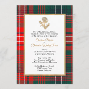 Wilson Plaid Thistle Faire-part de mariage