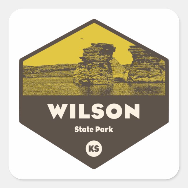 Wilson Staat Park Kansas Quadratischer Aufkleber (Vorderseite)