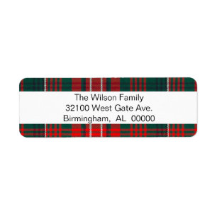 Wilson Tartan Kariert Return Label