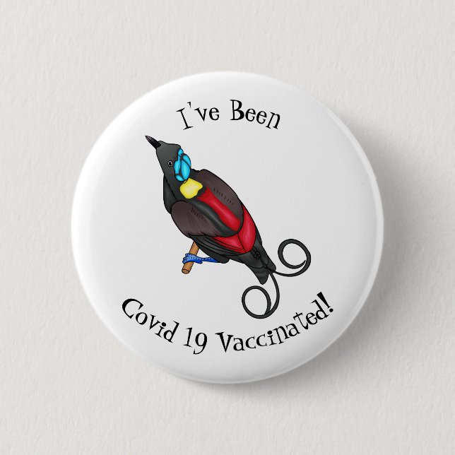 Wilsons Vogel-of-Paradies-Vogel-Cartoon Button (Vorderseite)