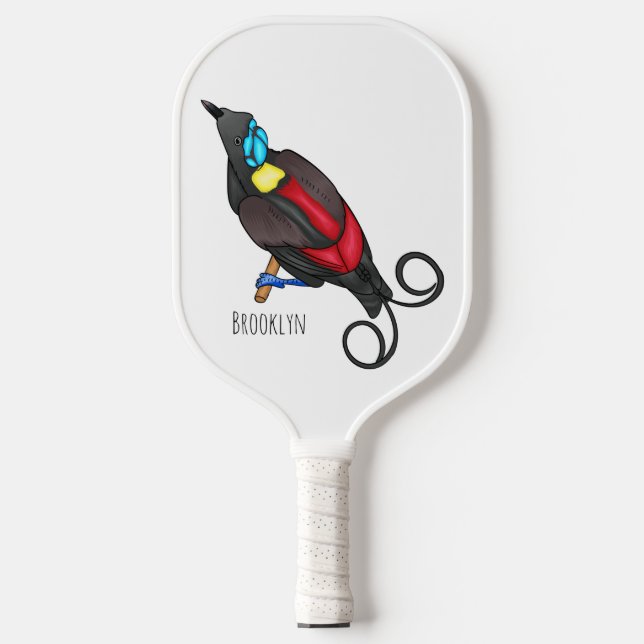 Wilsons Vogel-of-Paradies-Vogel-Cartoon Pickleball Schläger (Vorderseite)
