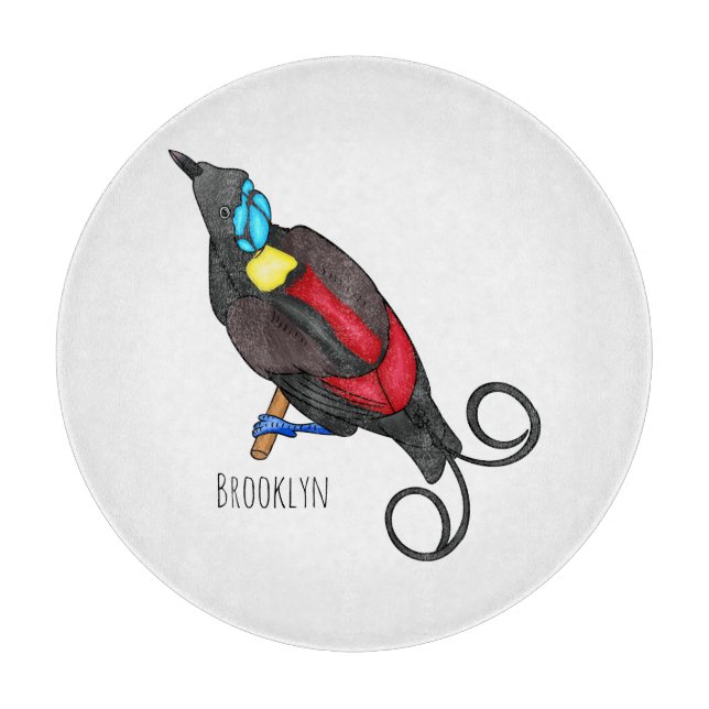 Wilsons Vogel-of-Paradies-Vogel-Cartoon Schneidebrett (Vorderseite)