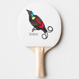 Wilsons Vogel-of-Paradies-Vogel-Cartoon Tischtennis Schläger
