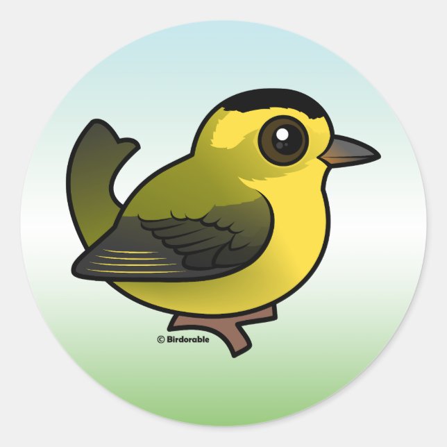 Wilson's Warbler Runder Aufkleber (Vorderseite)