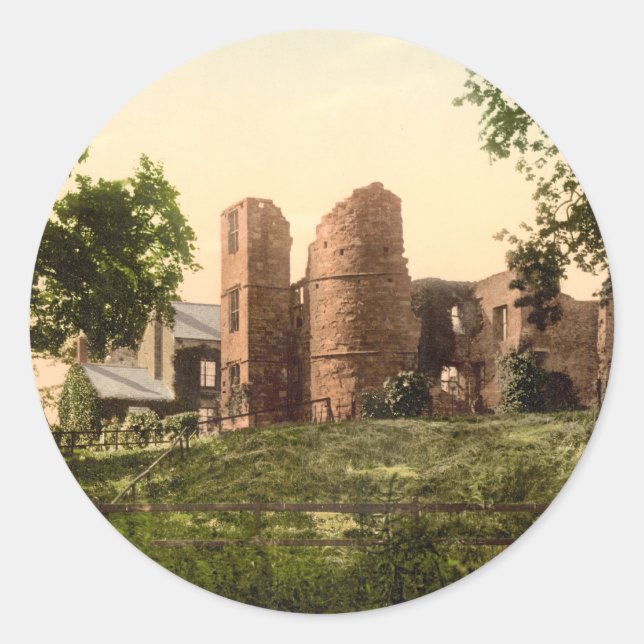 Wilton Castle, Ross-on-Wye, Herefordshire, England Runder Aufkleber (Vorderseite)