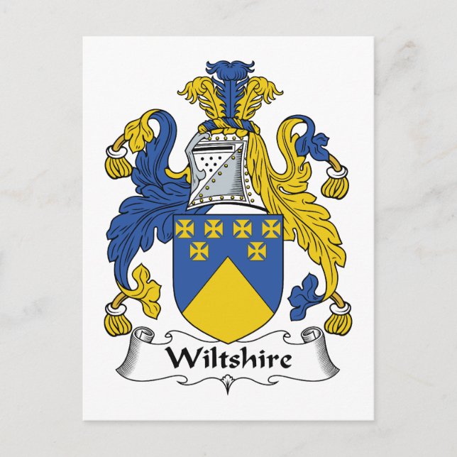 Wiltshire Familienwappen Postkarte (Vorderseite)