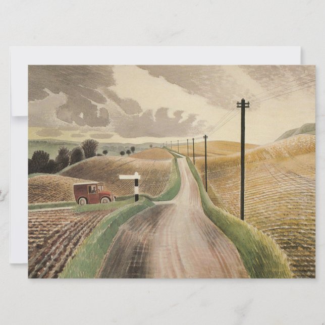 Wiltshire Landscape (von Eric Ravilious) Karte (Vorderseite)