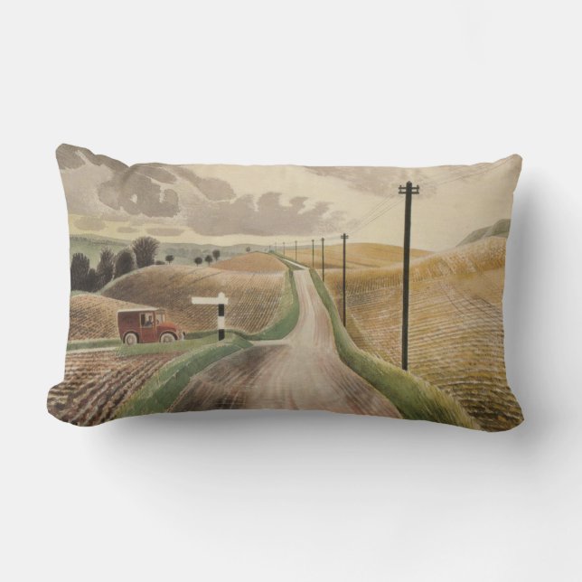 Wiltshire Landscape (von Eric Ravilious) Lendenkissen (Vorderseite)