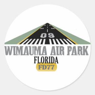 Wimauma Air Park Florida - Airport Runway Runder Aufkleber