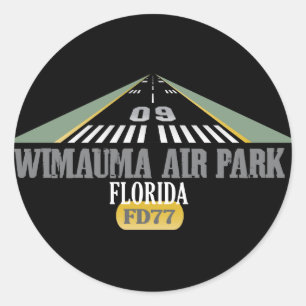Wimauma Air Park Florida - Airport Runway Runder Aufkleber
