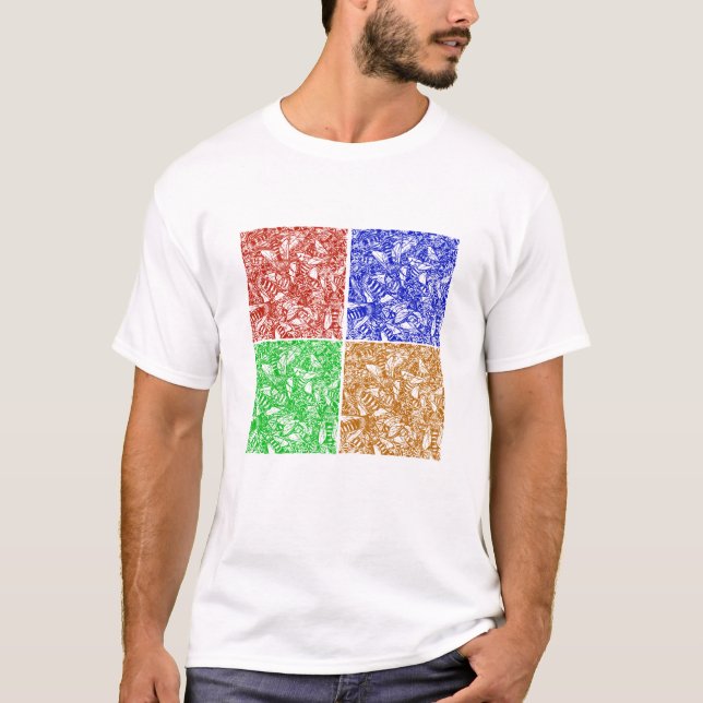 Wimmelnde Biene Farbe T-Shirt (Vorderseite)