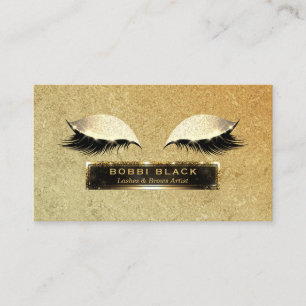 Wimper-Erweiterungs-schwarzes Goldzauber-Make-up Visitenkarte