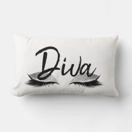 Wimper-Make-updiva-modernes Schwarzweiss Lendenkissen