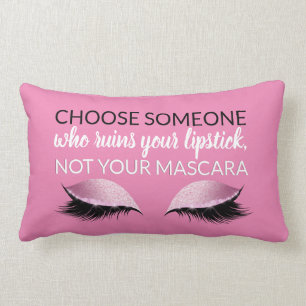 Wimper-Make-upinspirierend Girly Zitat-Rosa Lendenkissen