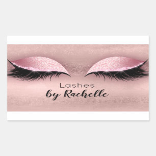 Wimper-Peitschen-Make-up errötet Rosa Rechteckiger Aufkleber