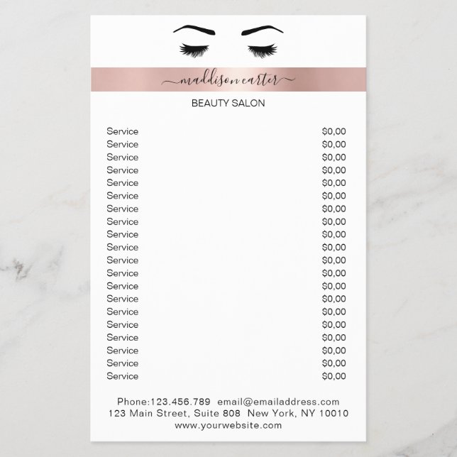 Wimpern Augenbrauen Flyer (Vorne)