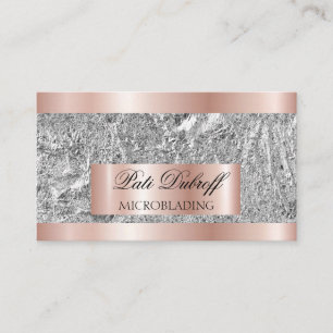 Wimpern & Augenbrauen Microblading Pink & Silber G Visitenkarte