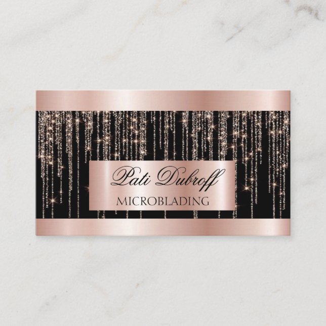 Wimpern & Augenbrauen Microblading Pink & Silber G Visitenkarte (Vorderseite)